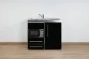 Minikeuken PREMIUMLINE MPM100 Zwart mat vitrokeramische kookplaat 